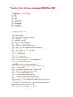 tổng hợp phím tắt trong photoshop cs3, cs4, cs5