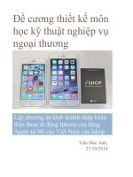 lập phương án kinh doanh nhập khẩu điện thoại di động iphone của hãng apple từ mĩ vào việt nam của ishop
