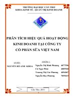phân tích hiệu quả hoạt động kinh doanh tại công ty cổ phần sữa việt nam