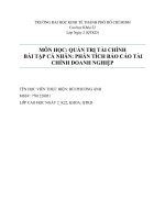PHÂN TÍCH BÁO CÁO TÀI CHÍNH DOANH NGHIỆP Công Ty Cổ Phần Thủy Sản Mekong.