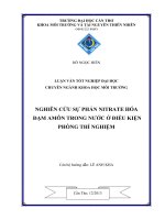 nghiên cứu sự phản nitrate hóa đạm a môn trong nước ở điều kiện phòng thí nghiệm
