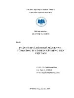 PHÂN TÍCH VÀ ĐÁNH GIÁ MÃ CK VNE  TỔNG CÔNG TY CỔ PHẦN XÂY DỰNG ĐIỆN VIỆT NAM