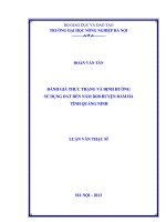 Đánh giá thực trạng và định hướng sử dụng đất đến năm 2020 huyện đầm hà tỉnh quảng ninh