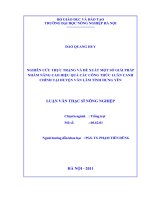 nghiên cứu thực trạng và đề xuất một  số giải pháp nhằm nâng cao hiệu quả các công thức luân canh chính tại huyện văn lâm tỉnh hưng yên