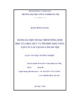 đánh giá một số đặc điểm nông sinh học của hoa lily và tìm hiểu khả năng tạo cây lai tại gia lâm, hà nội