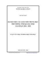 dự báo nhu cầu giáo viên trung học phổ thông tỉnh quảng ninh giai đoạn 2016-2020
