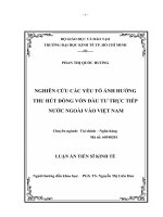 nghiên cứu các yếu tố ảnh hưởng thu hút dòng vốn đầu tư trực tiếp nước ngoài vào việt nam