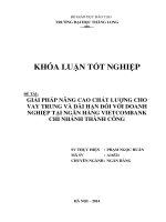 giải pháp nâng cao chất lượng cho vay trung và dài hạn đối với doanh nghiệp tại ngân hàng viecombank chi nhánh thành công
