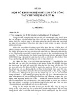 skkn một số kinh nghiệm để làm tốt công tác chủ nhiệm (ở lớp 4)