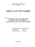 giải pháp nâng cao hiệu quả sử dụng vốn tại công ty cổ phần đầu tư và xây dựng hud1