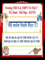 thuyết trinh sinh hoc -quần thể sinh vật và mối quan hệ giữa các cá thể trong quần thể