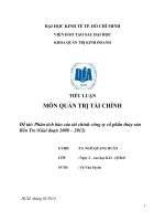 Phân tích báo cáo tài chính công ty cổ phần thủy sản Bến Tre (Giai đoạn 2008 – 2012)