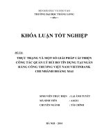 thực trạng và một số giải pháp cải thiện công tác quản lý rủi ro tín dụng tại ngân hàng công thương việt nam viettin bank - chi nhánh hoàng mai