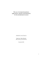 the use of structured products applications, benefits and limitations for the institutional investor