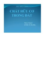 báo cáo chất hữu cơ trong đất - luận văn, đồ án, đề tài tốt nghiệp