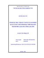 Đánh giá thực trạng và đề xuất giải pháp quản lý rác thải sinh hoạt trên địa bàn thành phố lạng sơn tỉnh lạng sơn