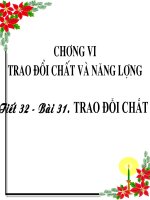 thuyết trinh sinh học -trao đổi chất