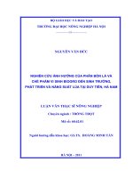 nghiên cứu ảnh hưởng của phân bón lá và chế phẩm vi sinh biogro đến sinh trưởng, phát triển và năng suất lúa tại duy tiên, hà nam