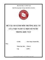 so sánh môi trường đầu tư của việt nam và một số nước trong khu vực