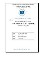PHÂN TÍCH BÁO CÁO TÀI CHÍNH  CÔNG TY CỔ PHẦN SỮA VIỆT NAM (GIAI ĐOẠN 2008 – 2012)