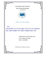 ảnh hưởng của tỉ giá thực lên cán cân thương mại một nghiên cứu thực nghiệm việt nam