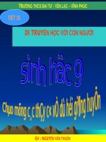 giáo án bồi dưỡng sinh học lớp 9 thao giảng thi giáo viên giỏi môn sinh tiết 31 di truyền học với con người (2)