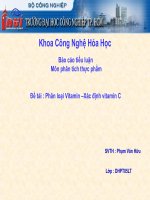 phân loại vitamin –xác định vitamin c
