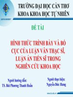 hình thức trình bày và bố cục của luận văn thạc sĩ, luận án tiến sĩ trong nghiên cứu khoa học