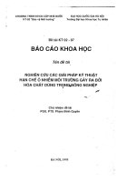 đề tài nghiên cứu các giải pháp kỹ thuật hạn chế ô nhiễm môi trường gây ra bởi hóa chất dùng trong nông nghiệp - luận văn, đồ án, đề tài tốt nghiệp