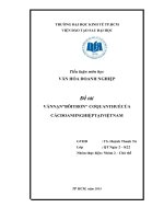 VẤN NẠN BÔI TRƠN CƠ QUAN THUẾ CỦA  CÁC DOANH NGHIỆP TẠI VIỆT NAM (Tiểu luận môn học VĂN HÓA DOANH NGHIỆP  )
