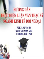 HƯỚNG DẪN THỰC HIỆN LUẬN VĂN THẠC SỸ NGÀNH KINH TẾ ĐỐI NGOẠI