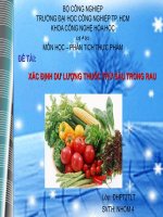xác định dư lượng thuốc trừ sâu trong rau