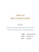 thiết lập chương trình đạo đức, văn hóa của công ty cổ phần xây dựng trường sơn