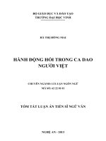 tóm tắt luận án hành động hỏi trong ca dao người việt
