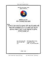 ĐỀ TÀI: Nâng cao chất lượng tín dụng đối với doanh nghiệp vừa và nhỏ tại ngân hàng thương mại cổ phần Việt Nam