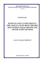 đánh giá chất lượng dịch vụ thẻ ATM của ngân hàng thương mại cổ phần ngoại thương chi nhánh TP hồ chí minh