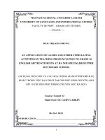 an application of games and other stimulating activities in teaching pronunciation to grage 10 english gifted student at ha noi specialised upper secondary school