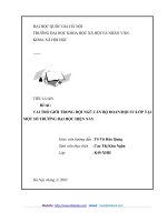 vai trò giới trong đội ngũ cán bộ đoànhội svlớp tại một số trường đại học hiện nay