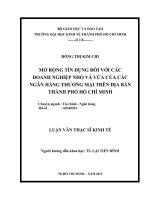 Luận văn thạc sĩ kinh tế mở rộng tín dụng đối với các doanh nghiệp nhỏ và vừa của các ngân hàng thương mại trên địa bàn TP HCM