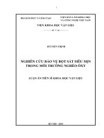 nghiên cứu bảo vệ bột sắt siêu mịn trong môi trường nghèo ôxy