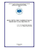 bằng chứng thực nghiệm về quản trị rủi ro và giá trị công ty