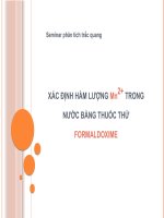 xác định hàm lượng mn 2+ trong nước bằng thuốc thử formaldoxime