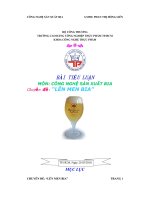 Tiểu luận công nghệ sản xuất bia  lên men bia