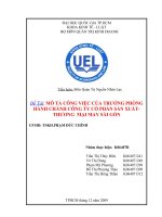 mô tả công việc của trưởng phòng hành chính công ty cổ phần sản xuất - thương mại sài gòn