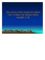 ứng dụng công nghệ gen động vật, vi sinh vật trong nông nghiệp, y tế - luận văn, đồ án, đề tài tốt nghiệp
