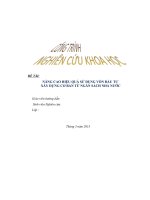 nâng cao hiệu quả sử dụng vốn đầu tư xây dựng cơ bản từ ngân sách nhà nước
