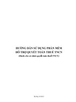 hướng dẫn sử dụng phần mềm hỗ trợ quyết toán thuế tncn