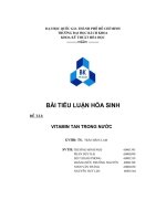 đề tài vitamin tan trong nước - luận văn, đồ án, đề tài tốt nghiệp
