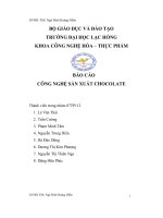công nghệ sản xuất chocolate - luận văn, đồ án, đề tài tốt nghiệp