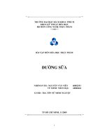 bài tập môn hóa học thực phẩm - đường sữa - luận văn, đồ án, đề tài tốt nghiệp